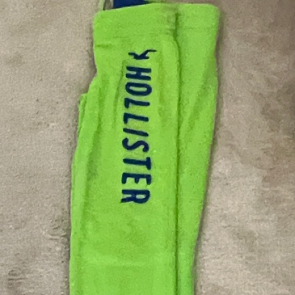 Hollister Lime Green Spell-Out Sweatpants - Size Small - Y2K Style Joggers - Picture 5 of 8